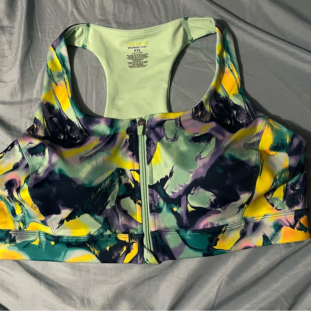 Plus Size Tek Gear Zip-Front Medium Impact Sports Bra